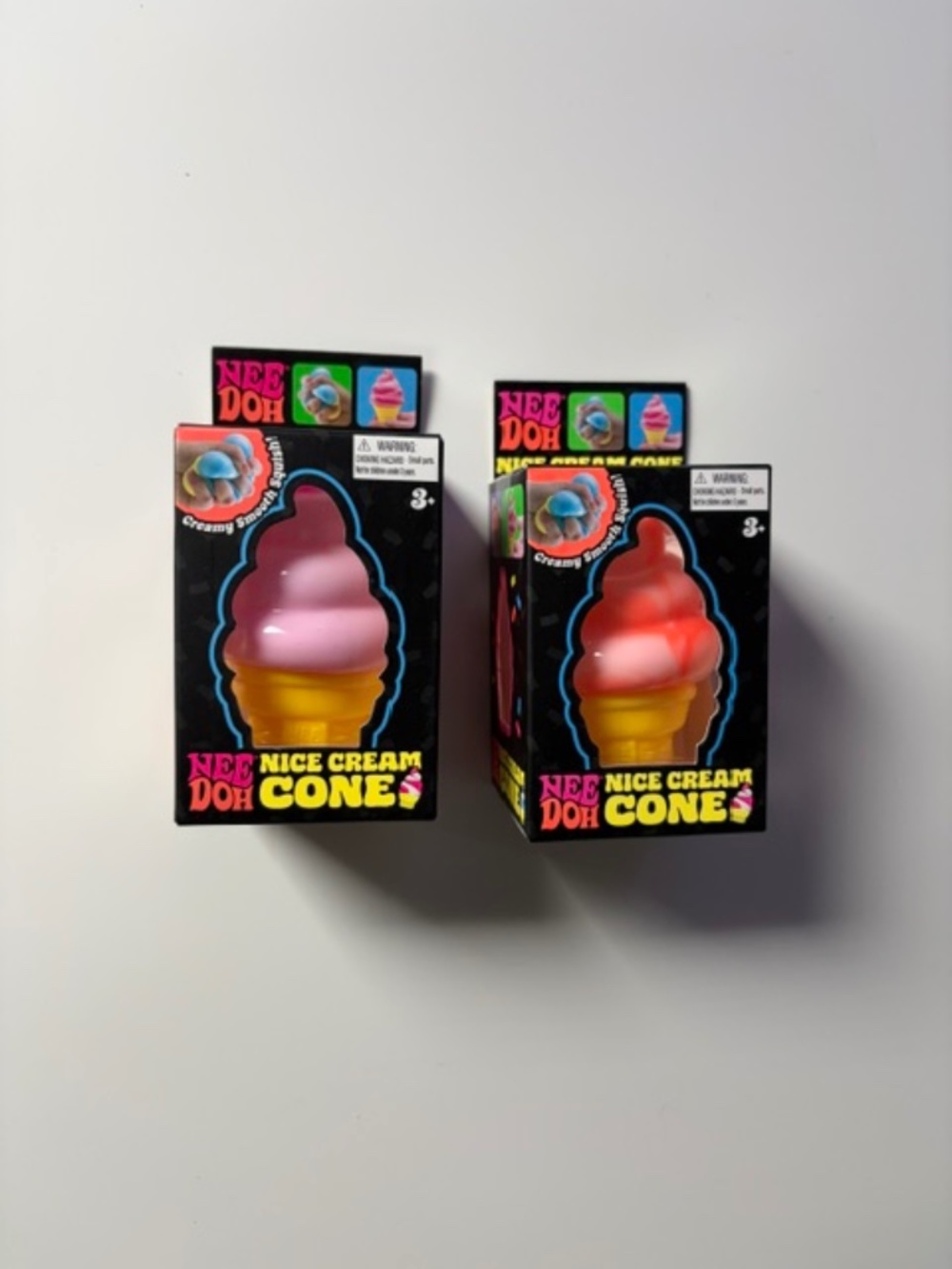 Schylling NeeDoh Pink Orange Nice Cream Cone Squishy Sensory Fidget Toy Set 2